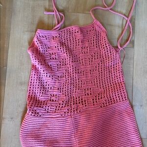 Pink Crochet Romper